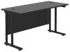 TC Twin Upright Rectangular Desk with Twin Cantilever Legs - 1200mm x 600mm - Black