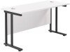 TC Twin Upright Rectangular Desk with Twin Cantilever Legs - 1200mm x 600mm - White