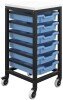 Titan 6 Draw Shallow F1 Tray Unlimited Mobile Storage Unit Black Frame White Top