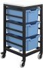 Titan 3 Draw Deep F2 Tray Unlimited Mobile Storage Unit Black Frame White Top