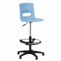 KI Postura+ Task Stool - Chrome Foot Ring & Black Base - 990-1150mm - 14+ Years