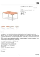 Dynamic Evolve Plus Bench Desk Two Person Back To Back Data Sheet