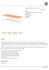 Dynamic Evolve Plus Bench Desk Four Person Back To Back Data Sheet