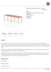 Dynamic Evolve Plus Bench Desk Two Person Row Data Sheet