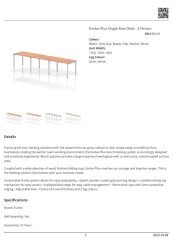 Dynamic Evolve Plus Bench Desk Three Person Row Data Sheet