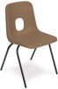 Hille E-Series Stacking Chair - Seat Height 320mm - Brown