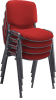 Dams Taurus Black Frame Stacking Chair - Pack of 4 - Red