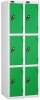 Probe Three Door Nest of 2 Steel Lockers - 1780 x 610 x 305mm - Green (RAL 6018)