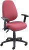 Gentoo Vantage 100 - 2 Lever Operators Chair with Adjustable Arms - Burgundy