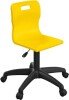 Titan Swivel Senior Chair with Black Base - (11+ Years) 460-560mm Seat Height - Yellow