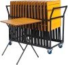 Spaceforme Zlite 24 Premium Folding Exam Desk and Trolley Bundle - Beech